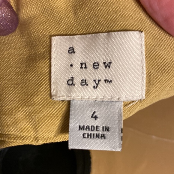 a new day - midi tan skirt with cute front pockets and complete button up front - Picture 7 of 10